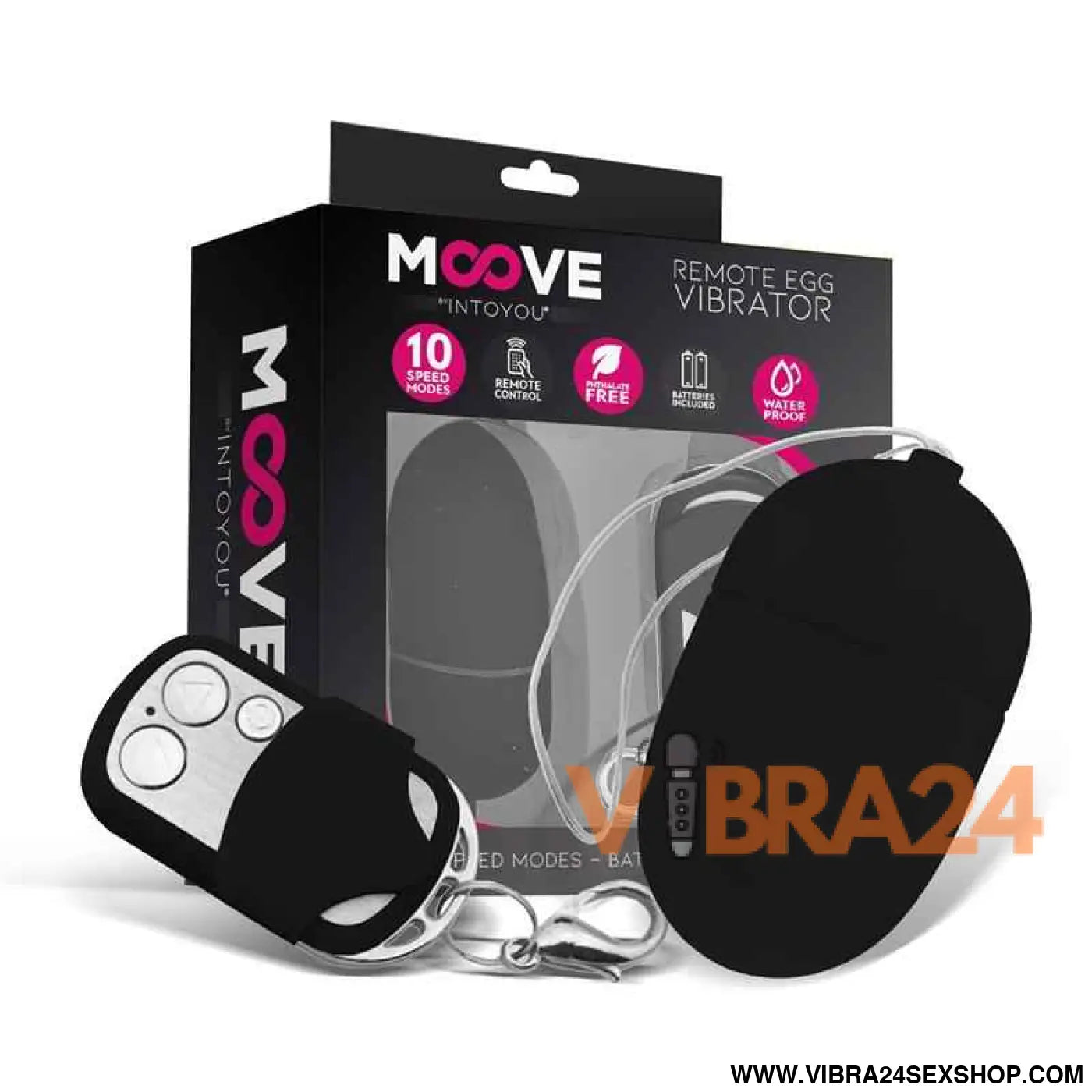 Vibrating Egg with Remote Control Medium Size Black