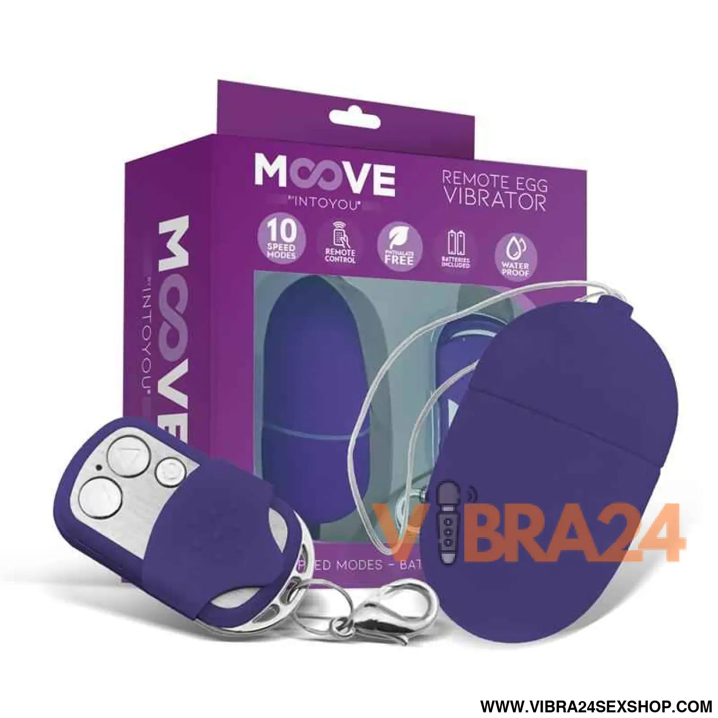 Vibrating Egg with Remote Control Medium Size Purple