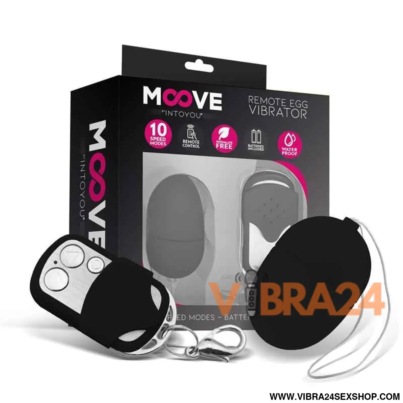 Vibrating Egg with Remote Control Mini Black
