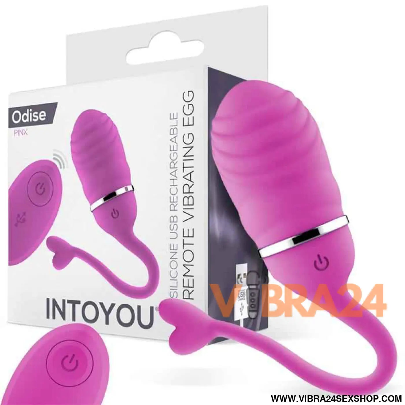 Vibrating Egg with Remote Control Odise USB Silicone Pink