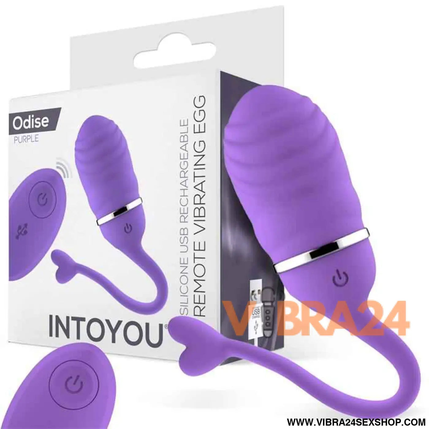 Vibrating Egg with Remote Control Odise USB Silicone Purple