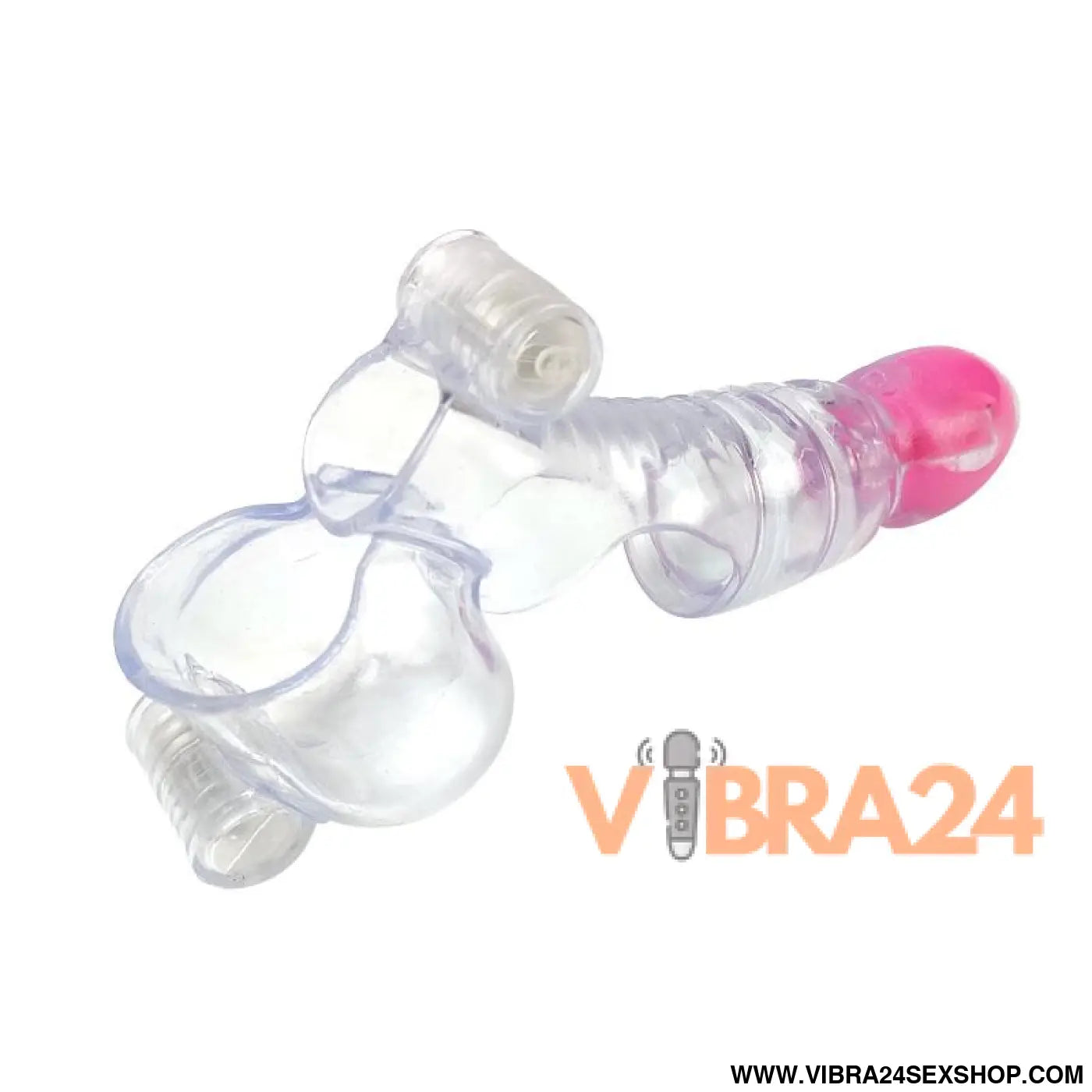 Vibrating Penis and Testicles Sleeve Clear