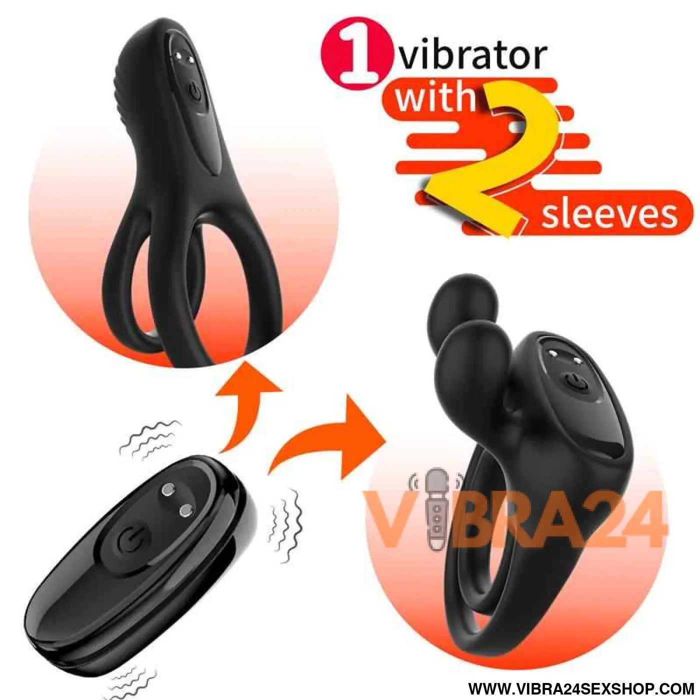 Vrating cock ring set of 2