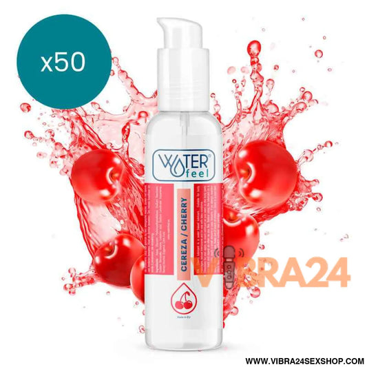 WATERFEEL - LUBRIFICANTE CEREJA 175 ML PACK 50 UNIDADES
