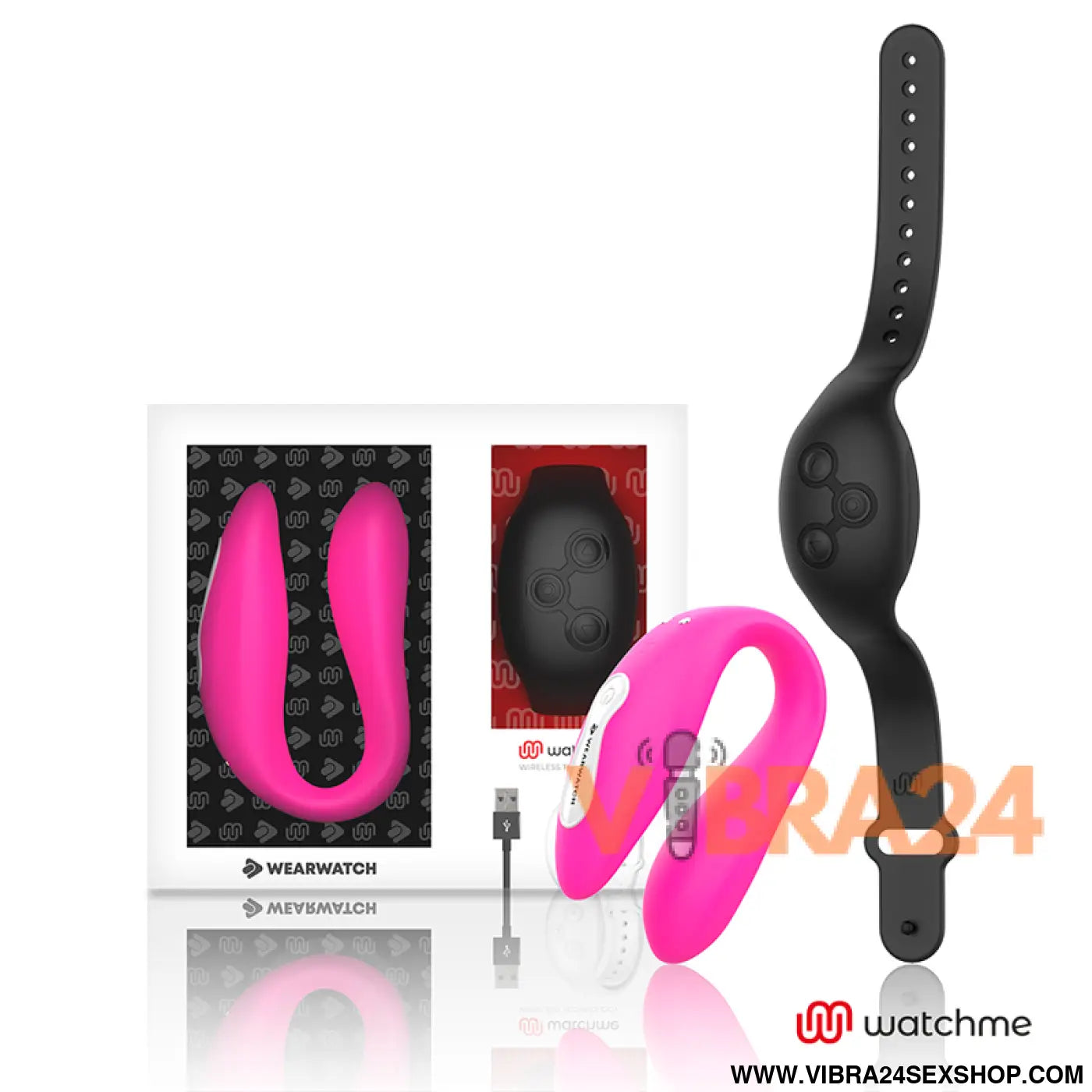 WEARWATCH - VIBRADOR WATCHME DUAL TECHNOLOGY FÚCSIA/AZABACHE