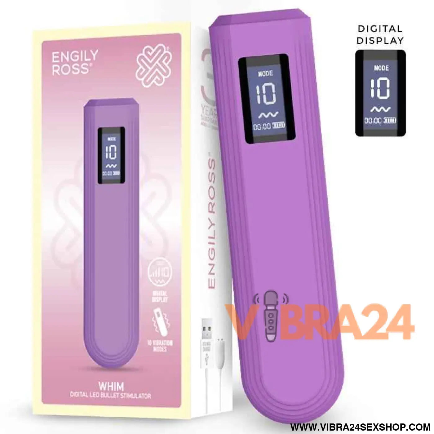 Whim Digital Display Vibrator Bullet 12.9 cm