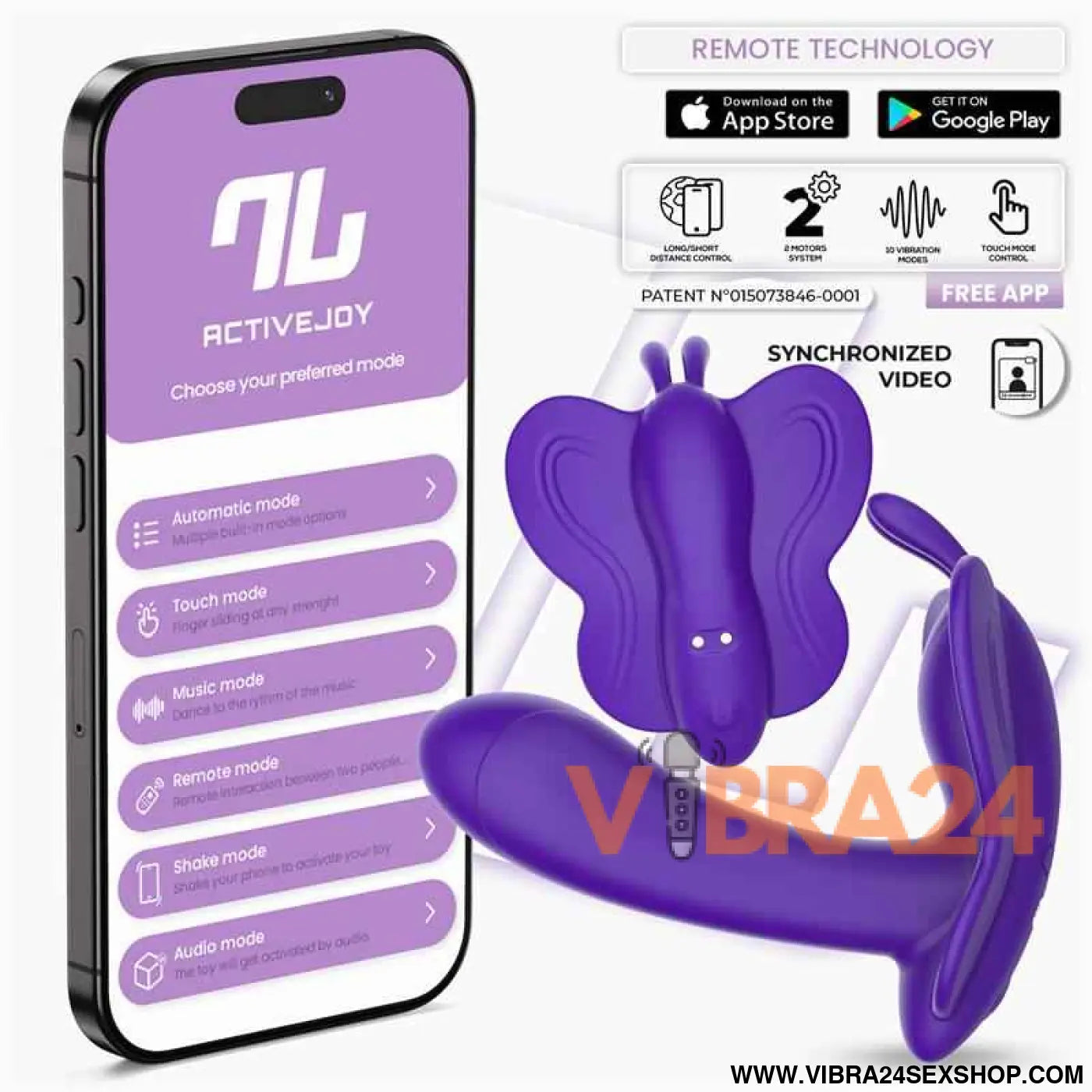 Wingy Butterfly Vibrator with App Dark Purple