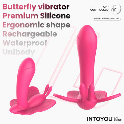 Intoyou App Series – Wingy: Vibrador Borboleta com Design Ergonómico, 2 Motores e Controlo por App para Prazer Conectado