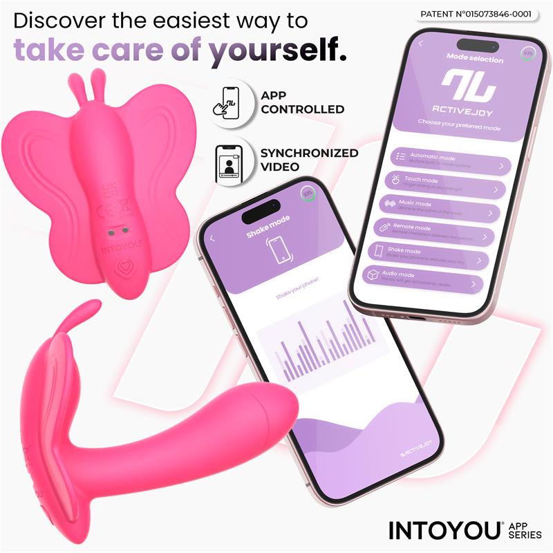Intoyou App Series – Wingy: Vibrador Borboleta com Design Ergonómico, 2 Motores e Controlo por App para Prazer Conectado