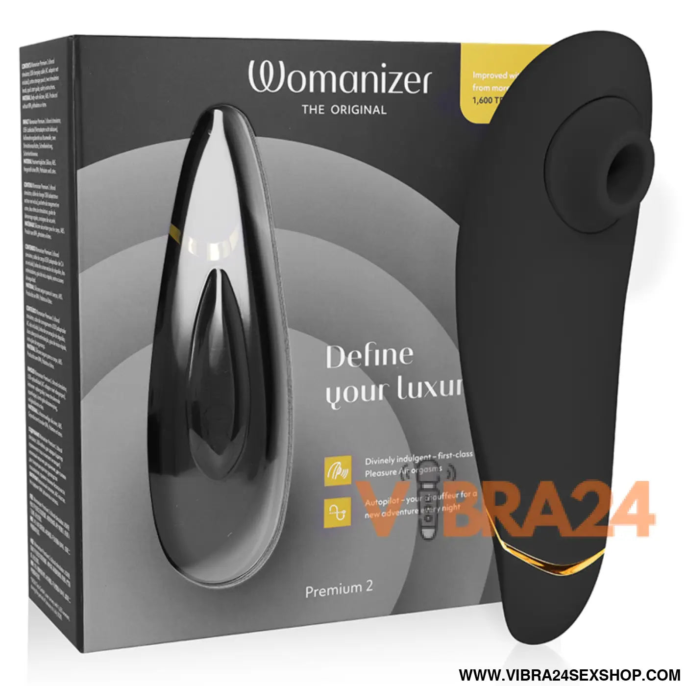 WOMANIZER - Estimulador Clitorial Premium 2 Preto