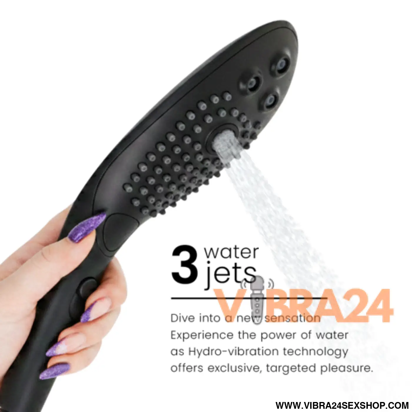 Womanizer - Estimulador de Clitóris para Chuveiro Wave Preto
