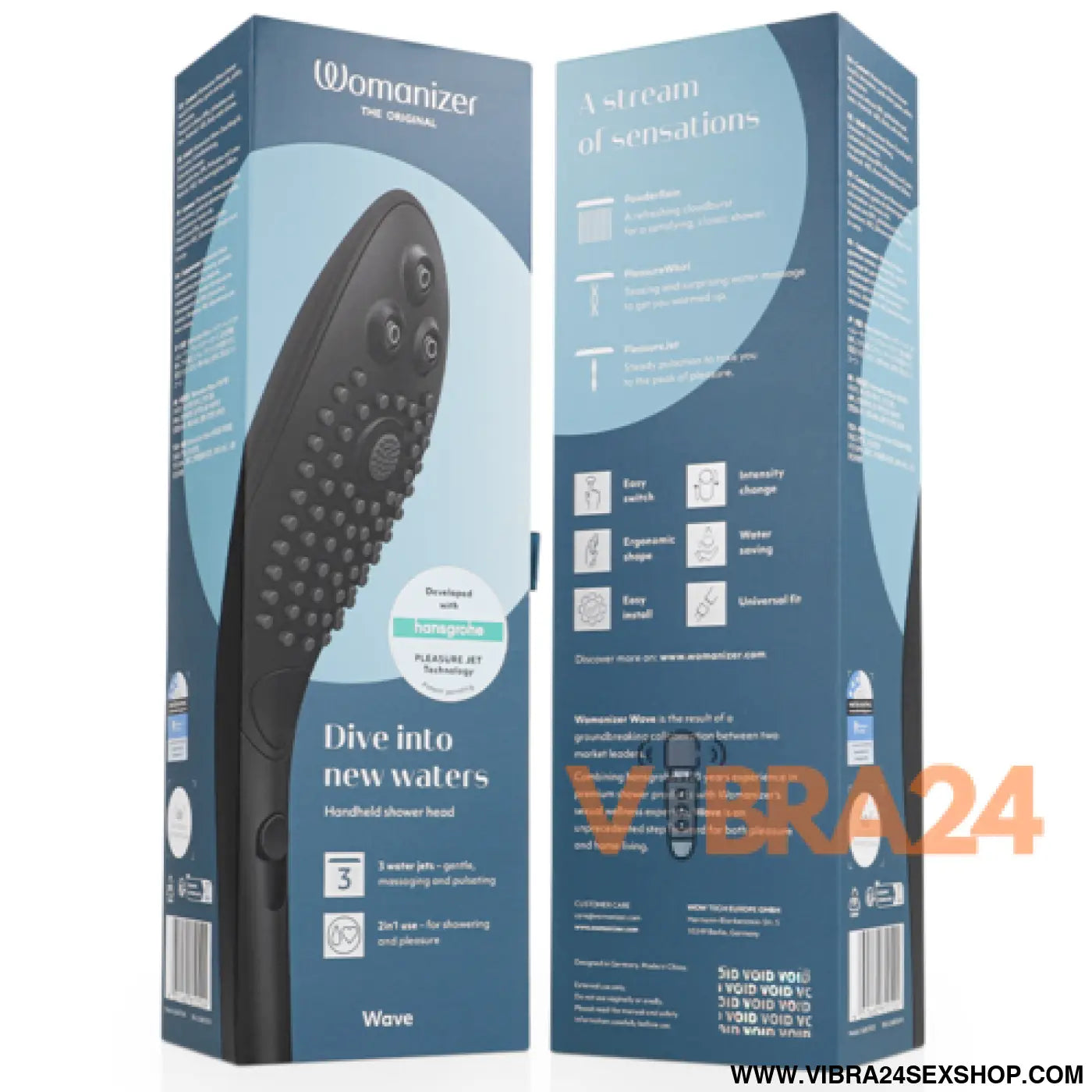 Womanizer - Estimulador de Clitóris para Chuveiro Wave Preto