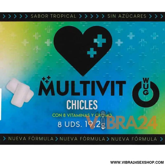 WUG Multivit - A goma de mascar funcional que fortalece suas defesas todos os dias. Cartela com 8 unidades.