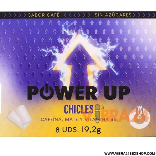 WUG Power Up - Goma de Mascar Energética para Concentração e Resistência - Cartela com 8 Unidades