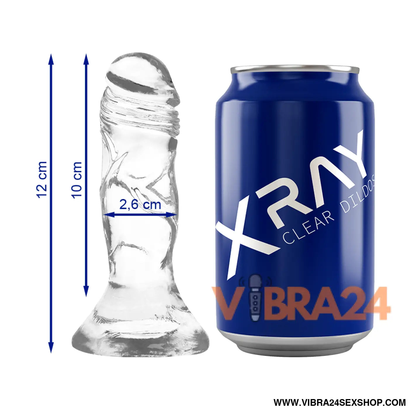 X RAY - DILDO TRANSPARENTE 12 CM -O- 2.6