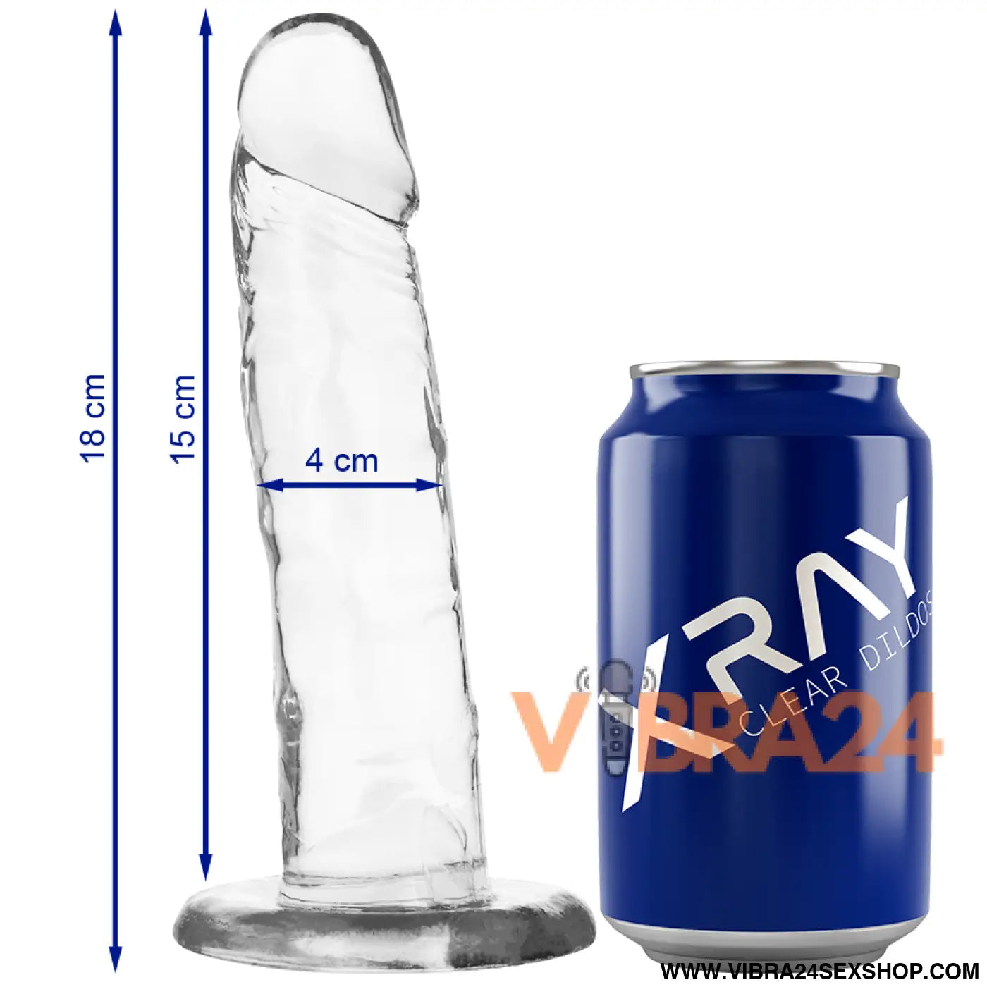 X RAY - DILDO TRANSPARENTE 18 CM -O- 4