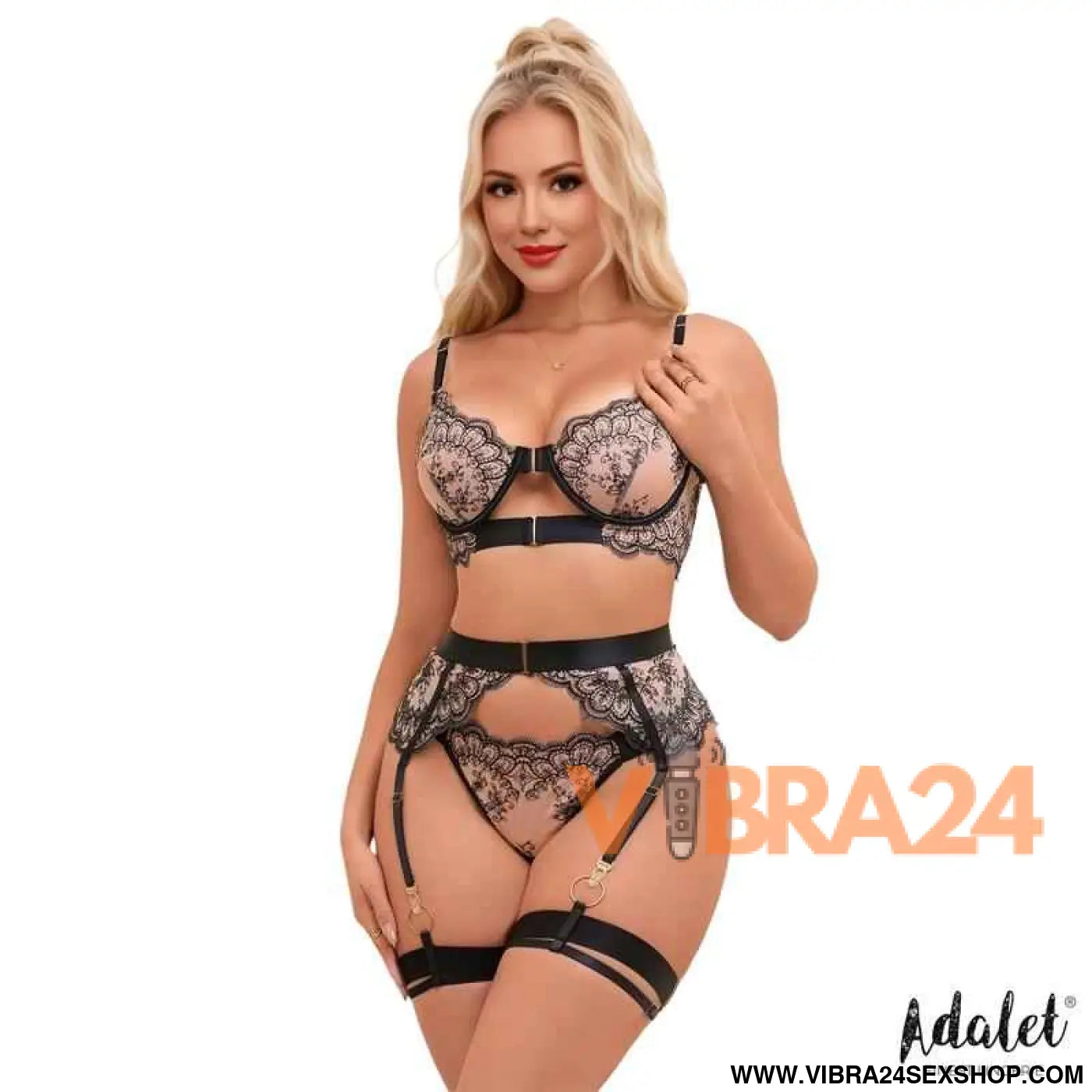 Ximena 4 Pcs Set with Garter Belt
